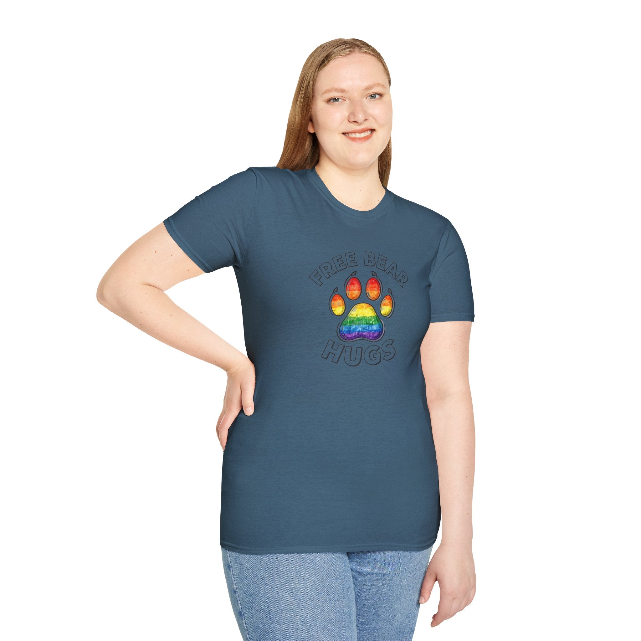 Free Bear Hugs Rainbow Paw T-Shirt