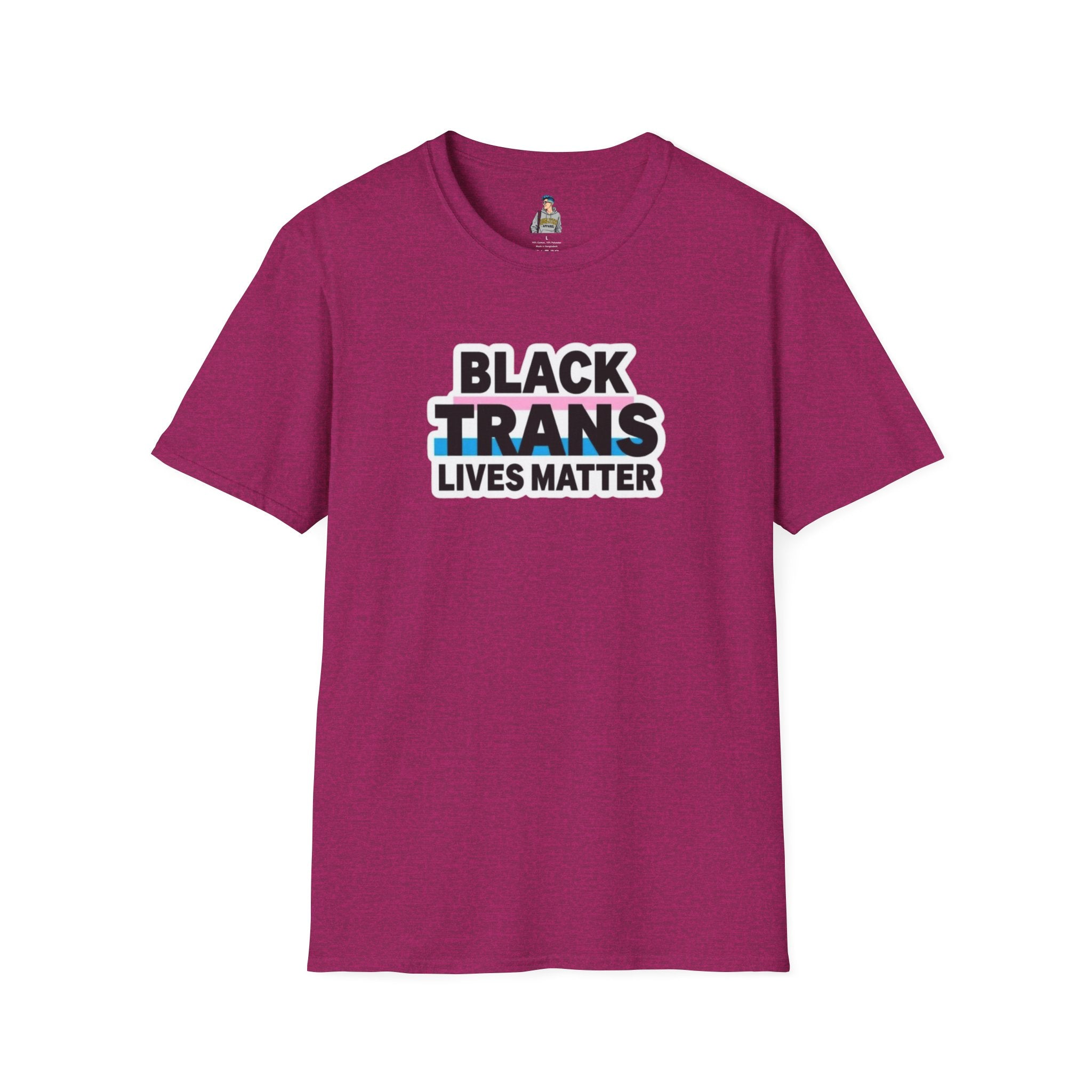 Unisex Softstyle T-Shirt - Black Trans Lives Matter Statement Tee