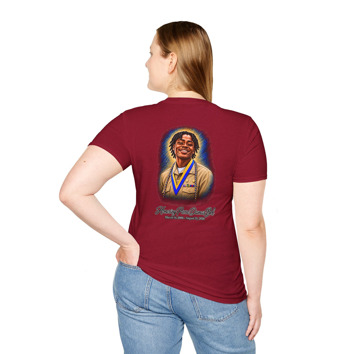 Portrait Front and Back - In Memory of Pierre Damas Bel T-Shirt