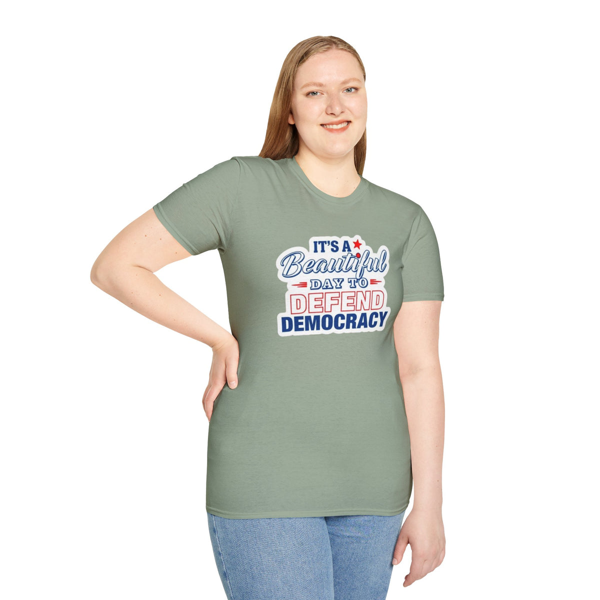 Defend Democracy Unisex Softstyle T-Shirt - Perfect for Activism and Everyday Wear