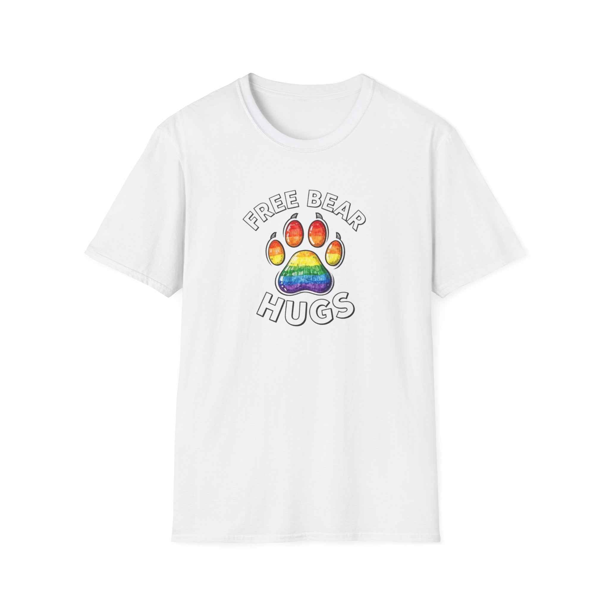 Free Bear Hugs Rainbow Paw T-Shirt