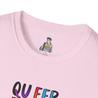 Queer Pride Unisex Softstyle T-Shirt - "Queer People Belong Everywhere"