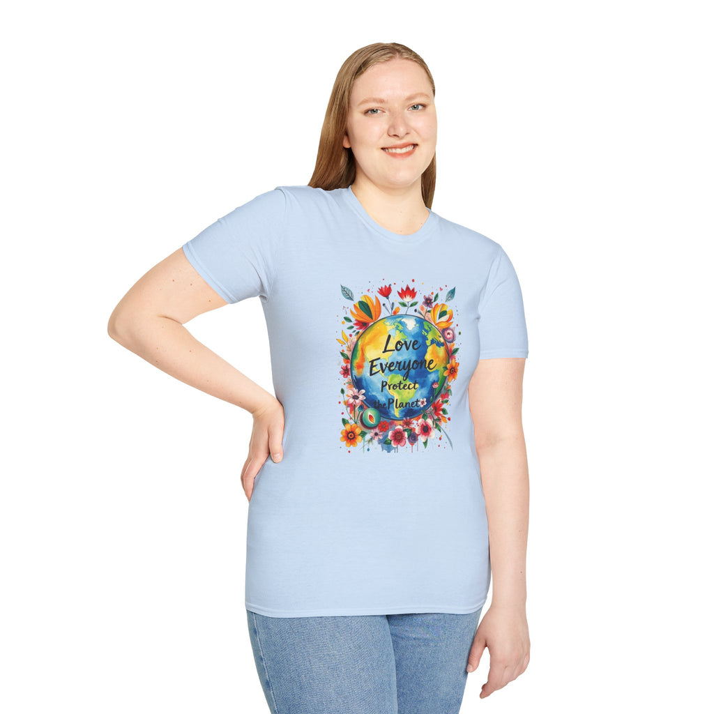 Love Everyone, Protect Planet Floral Graphic Tee