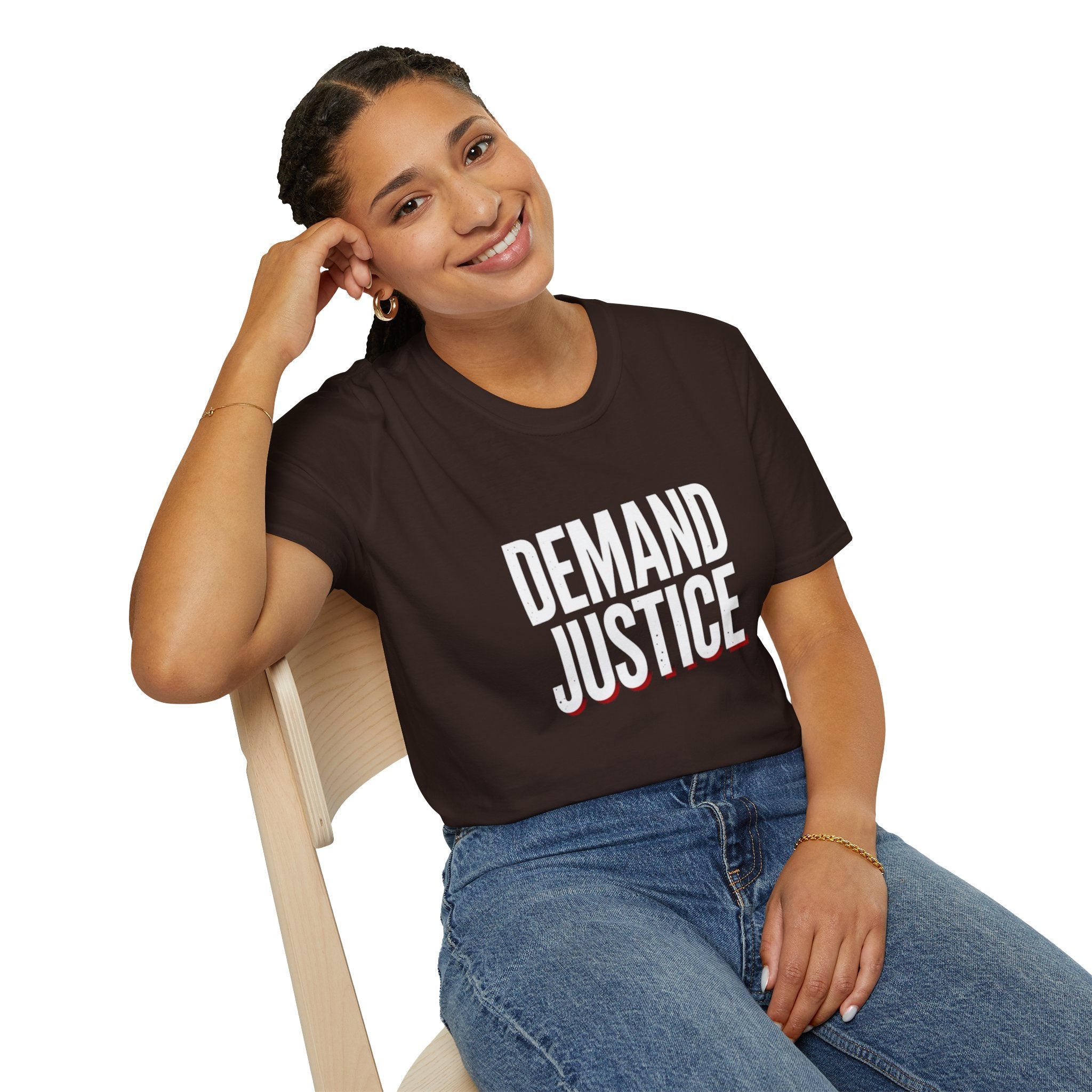 Demand Justice T-Shirt — Bold Protest Tee for Activists & Social Justice Supporters