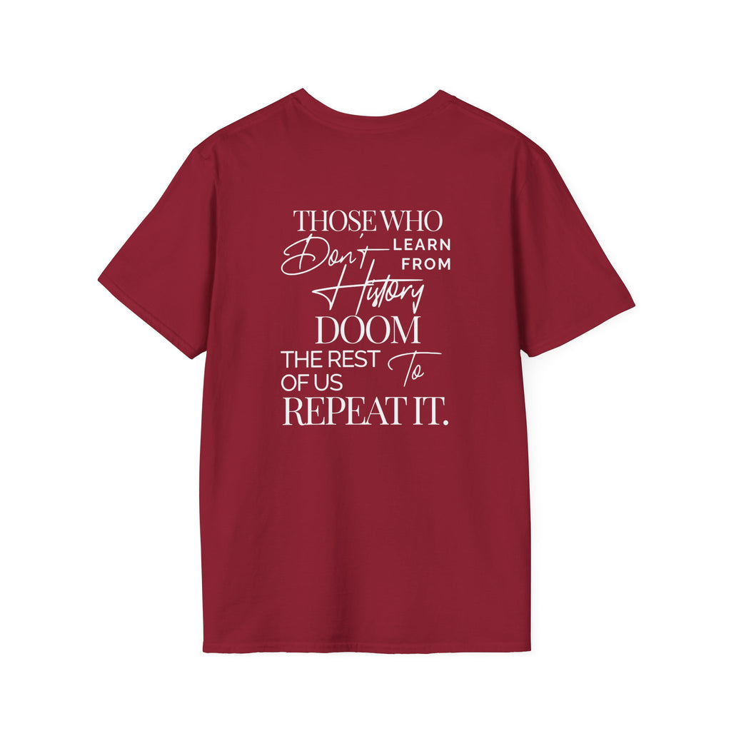 Patriotic Unisex Softstyle T-Shirt - "USA" & History Quote Design