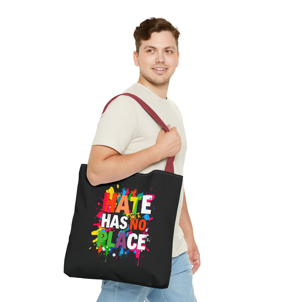 Hate Has No Place Paint Splatter Tote Bag