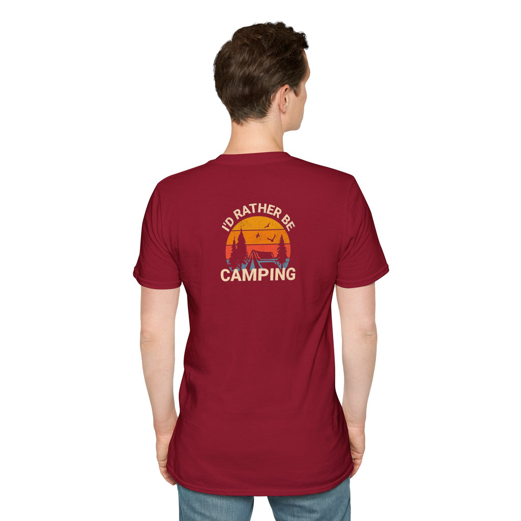 Unisex Softstyle T-Shirt - 'I'd Rather Be Camping' Adventure Tee