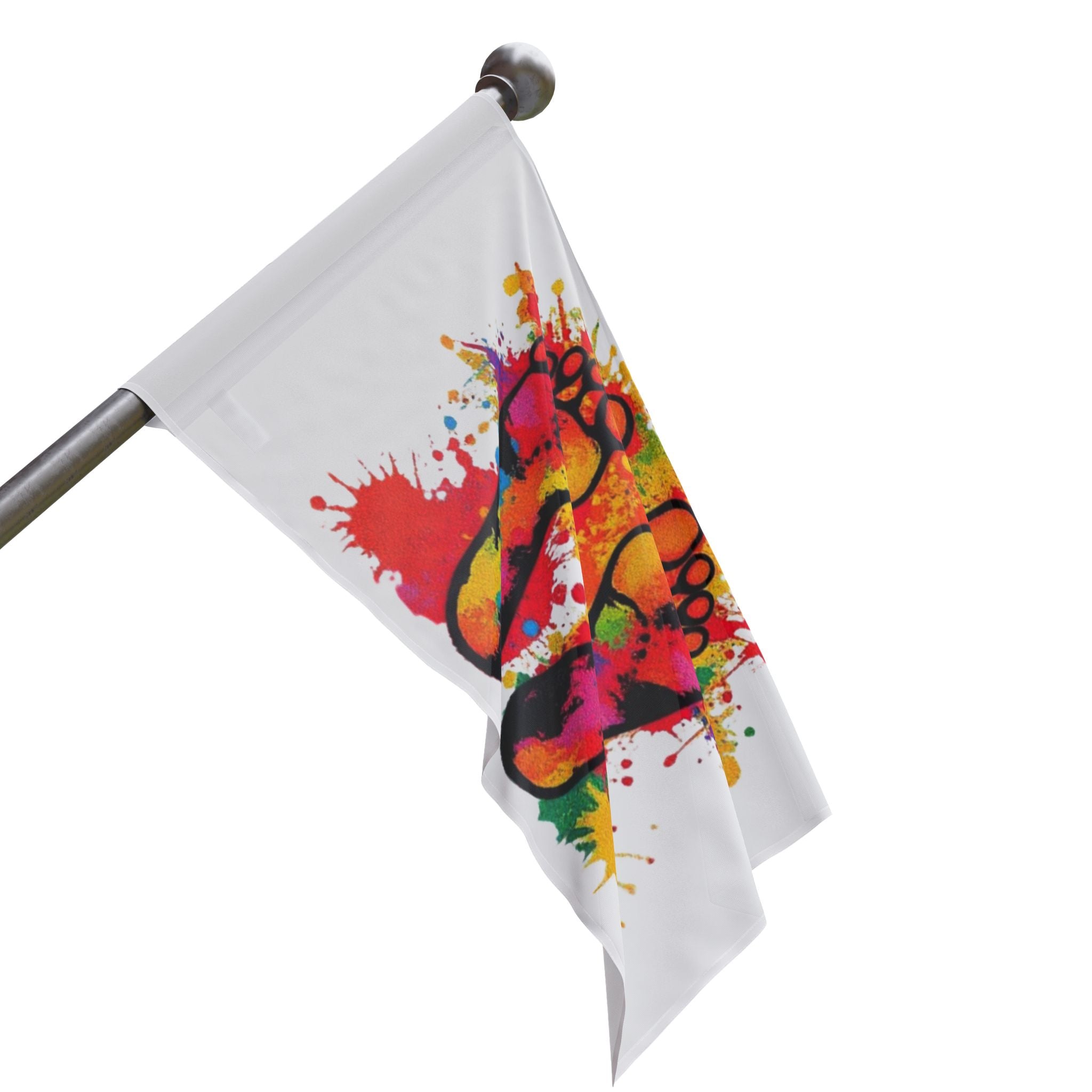 Rainbow Feet Paint Splatter Flag - Aesthetic LGBTQ+ Banner for Celebration & Home Decor