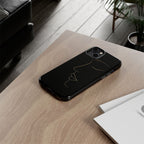 Android OR iPhone Compatible Cases - Gold Line Face Design - Unique Tough Cases