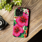 Tropical Hibiscus Phone Case for iPhone — Floral Tough Protective Cover