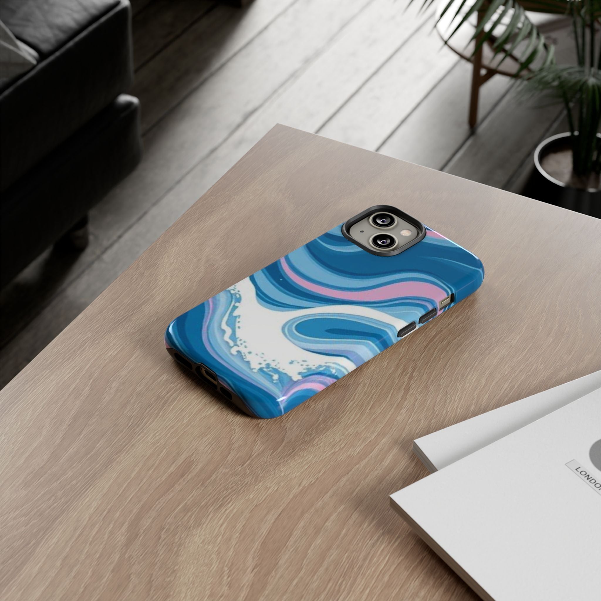 Blue & Pink Swirl Tough Case for iPhone