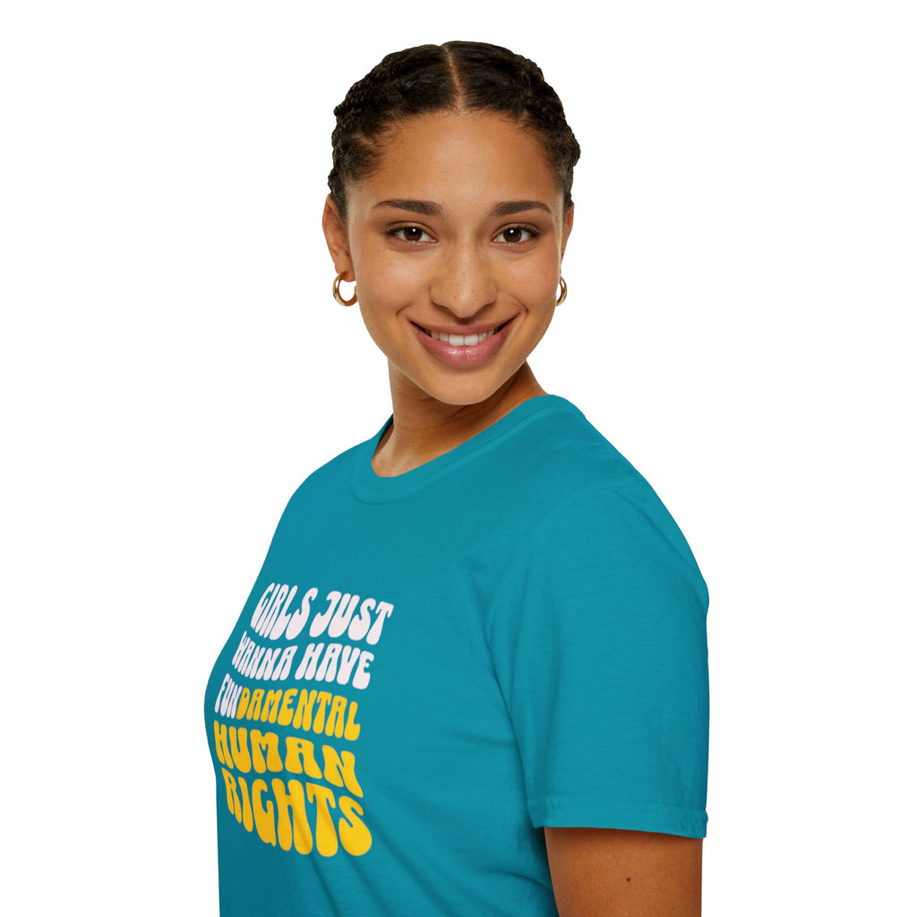 Girls Just Wanna Have Fundamental Human Rights Unisex Softstyle T-Shirt - EqualiTees.Me