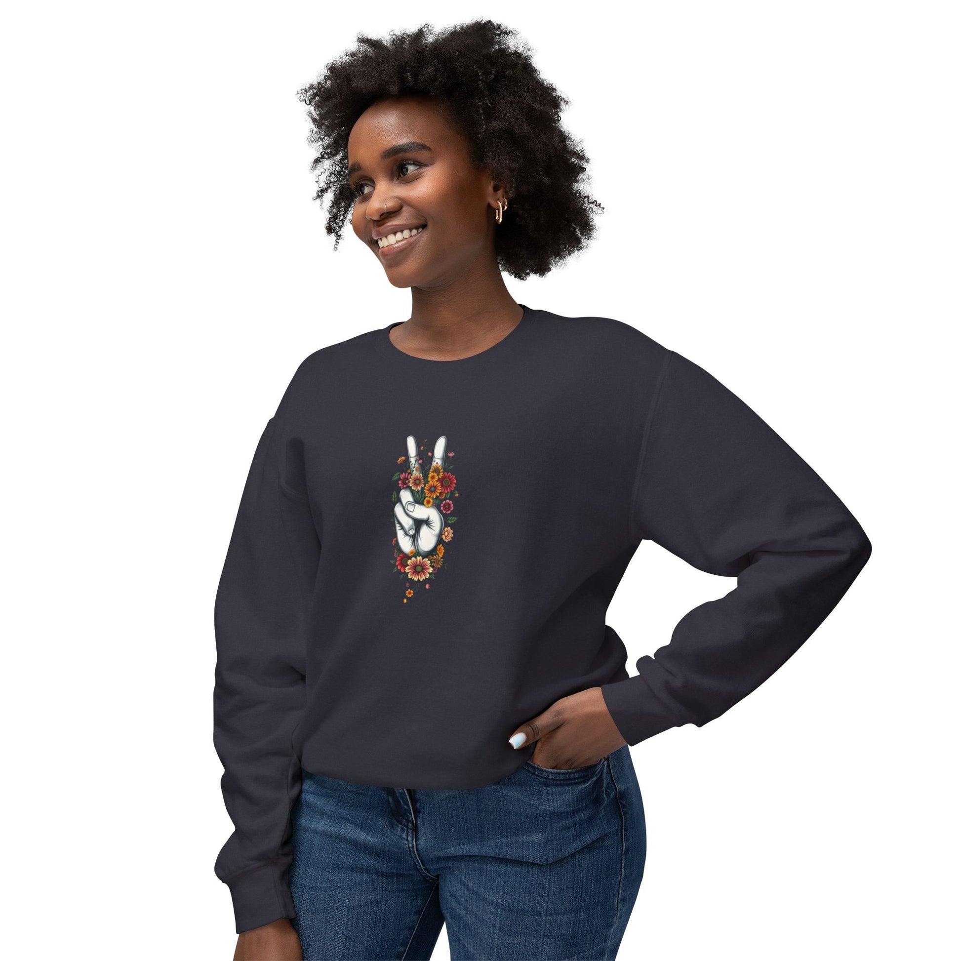 Unisex Lightweight Crewneck Sweatshirt -Grow Peace