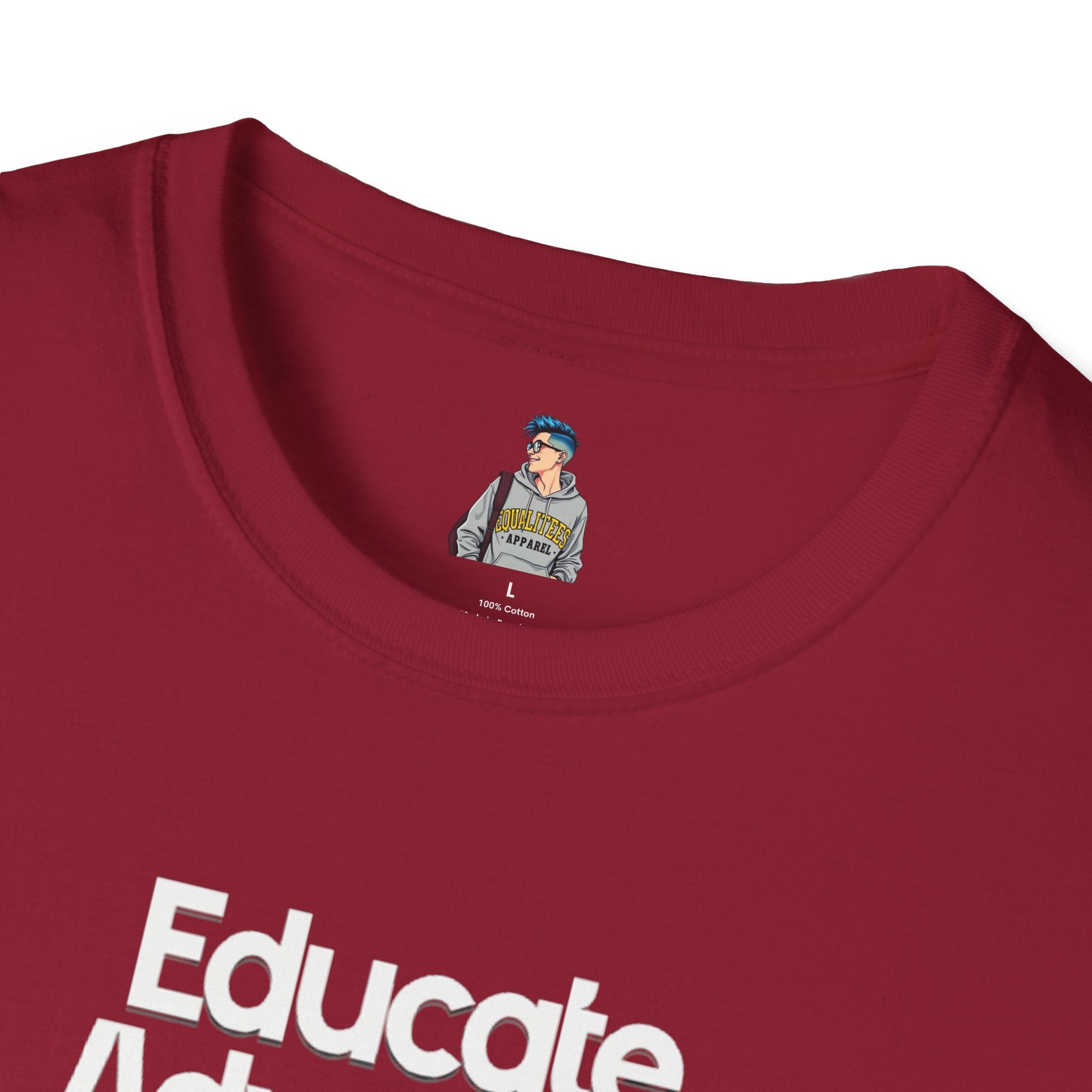 Educate. Advocate. Celebrate. Minimalist Pride T-Shirt - EqualiTees.Me
