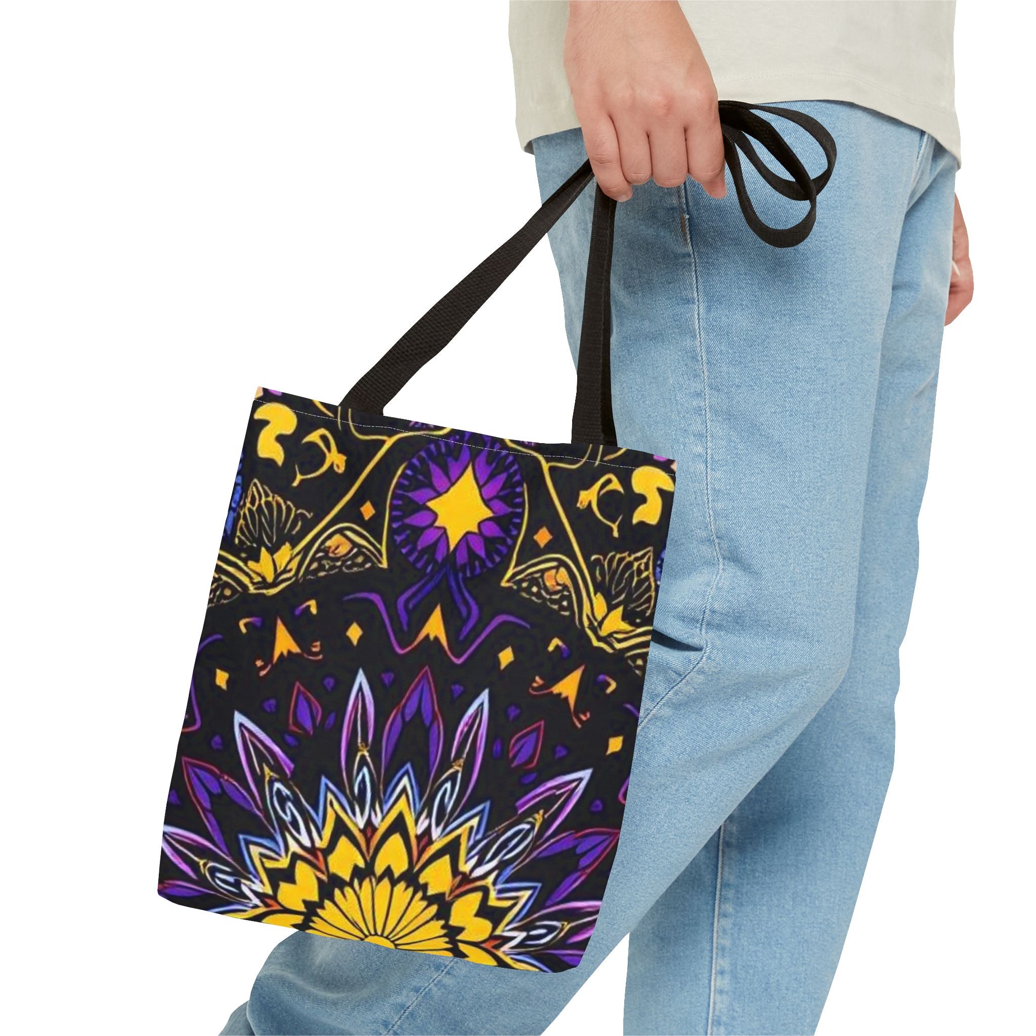 Purple & Yellow Design Tote Bag
