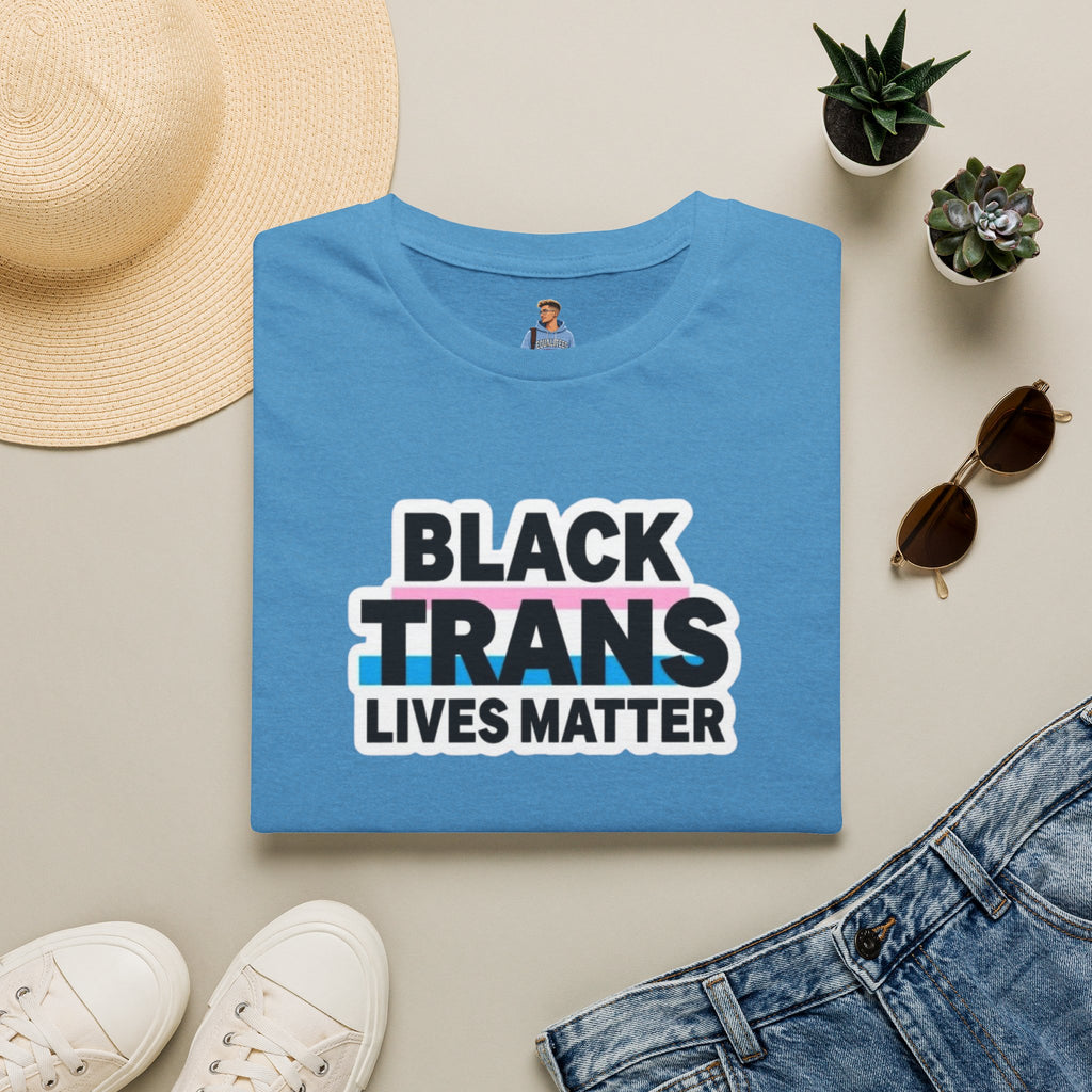 Unisex Softstyle T-Shirt - Black Trans Lives Matter Statement Tee