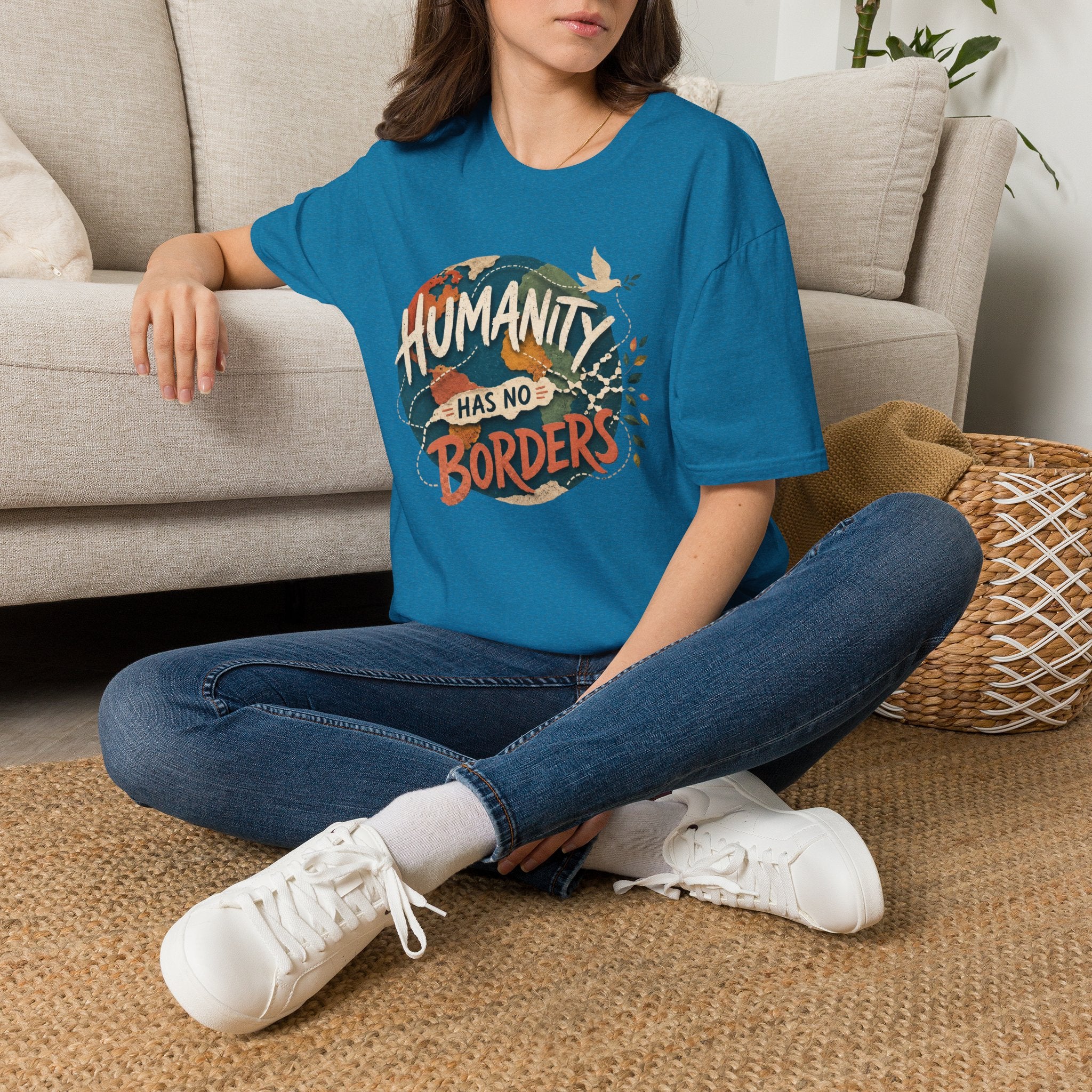 Humanity Has No Borders T-Shirt — Earth & Peace Graphic Tee