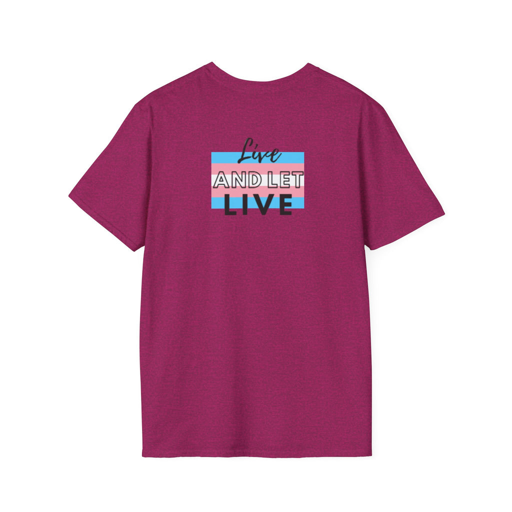 Live and Let Live Safety Pin Unisex Softstyle T-Shirt - Casual LGBTQ+ Pride Tee
