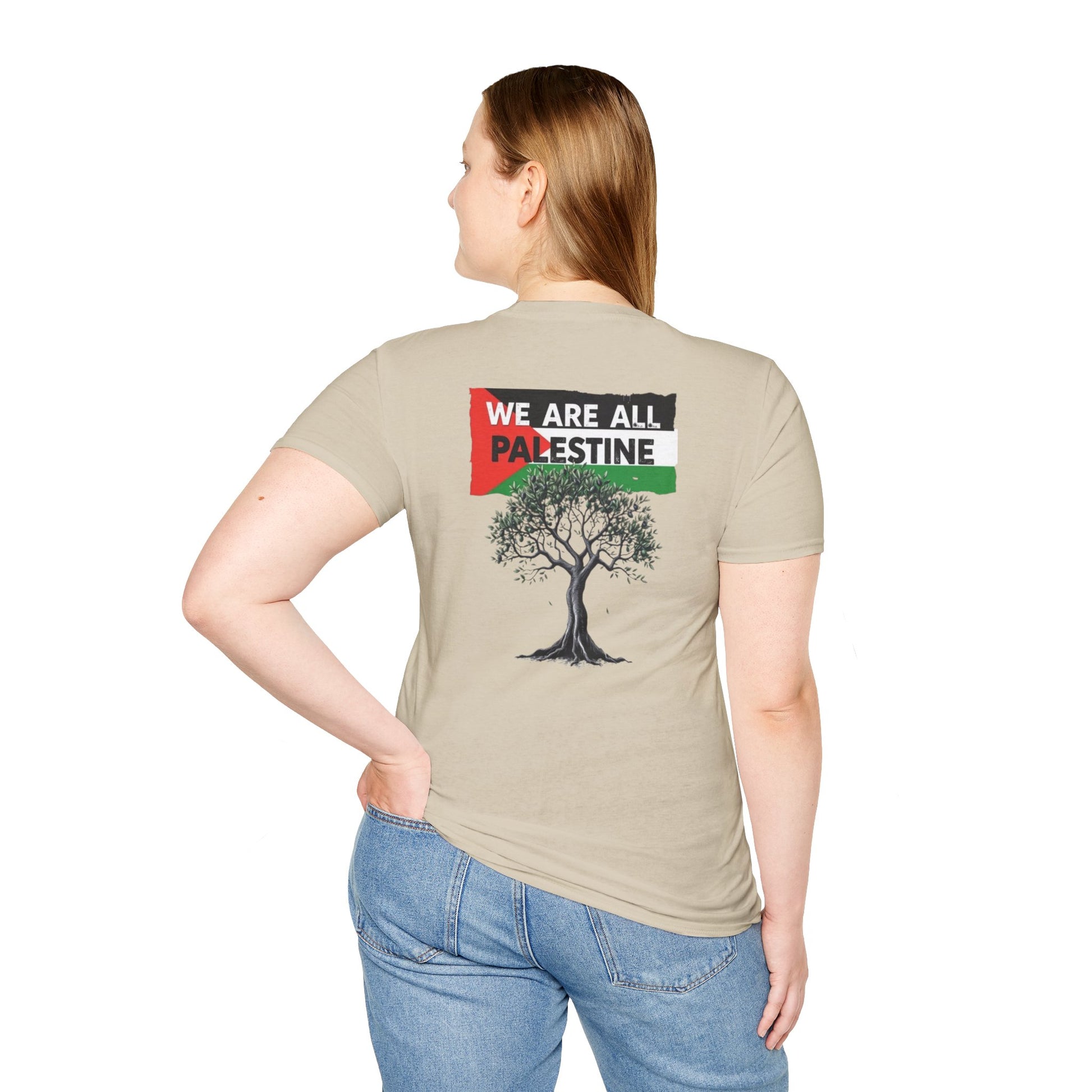 Unisex Softstyle T-Shirt: Stand with Gaza & We Are All Palestine Graphic Tee