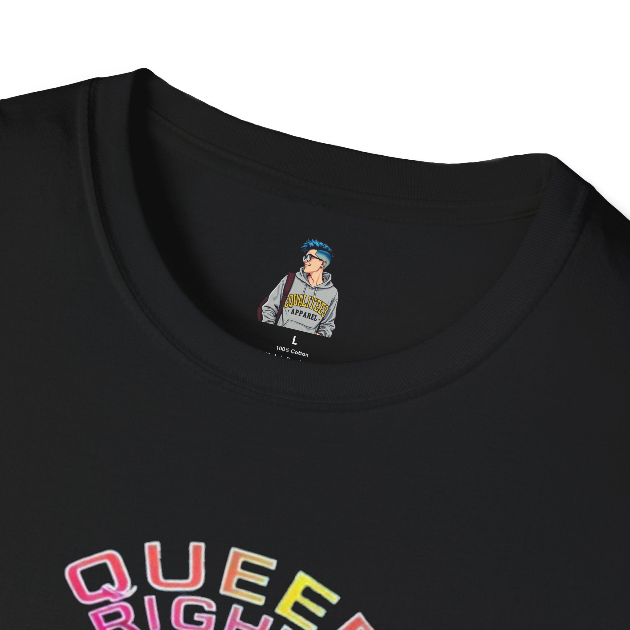 Unisex Softstyle T-Shirt - Queer Rights Are Human Rights Statement Tee