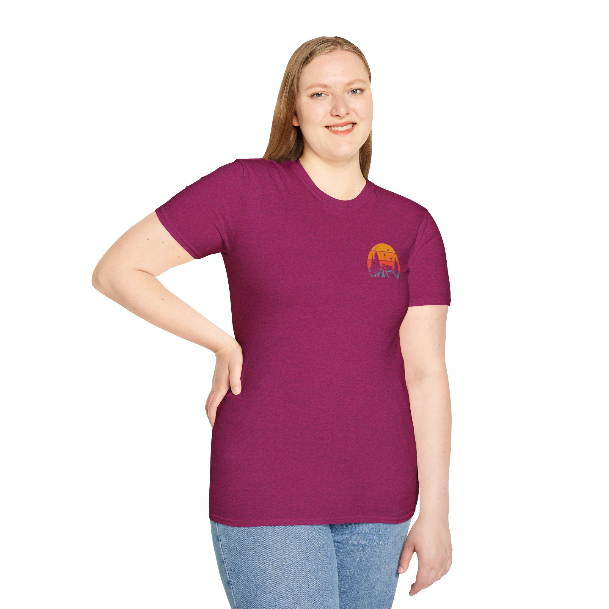 Unisex Softstyle T-Shirt - 'I'd Rather Be Camping' Adventure Tee
