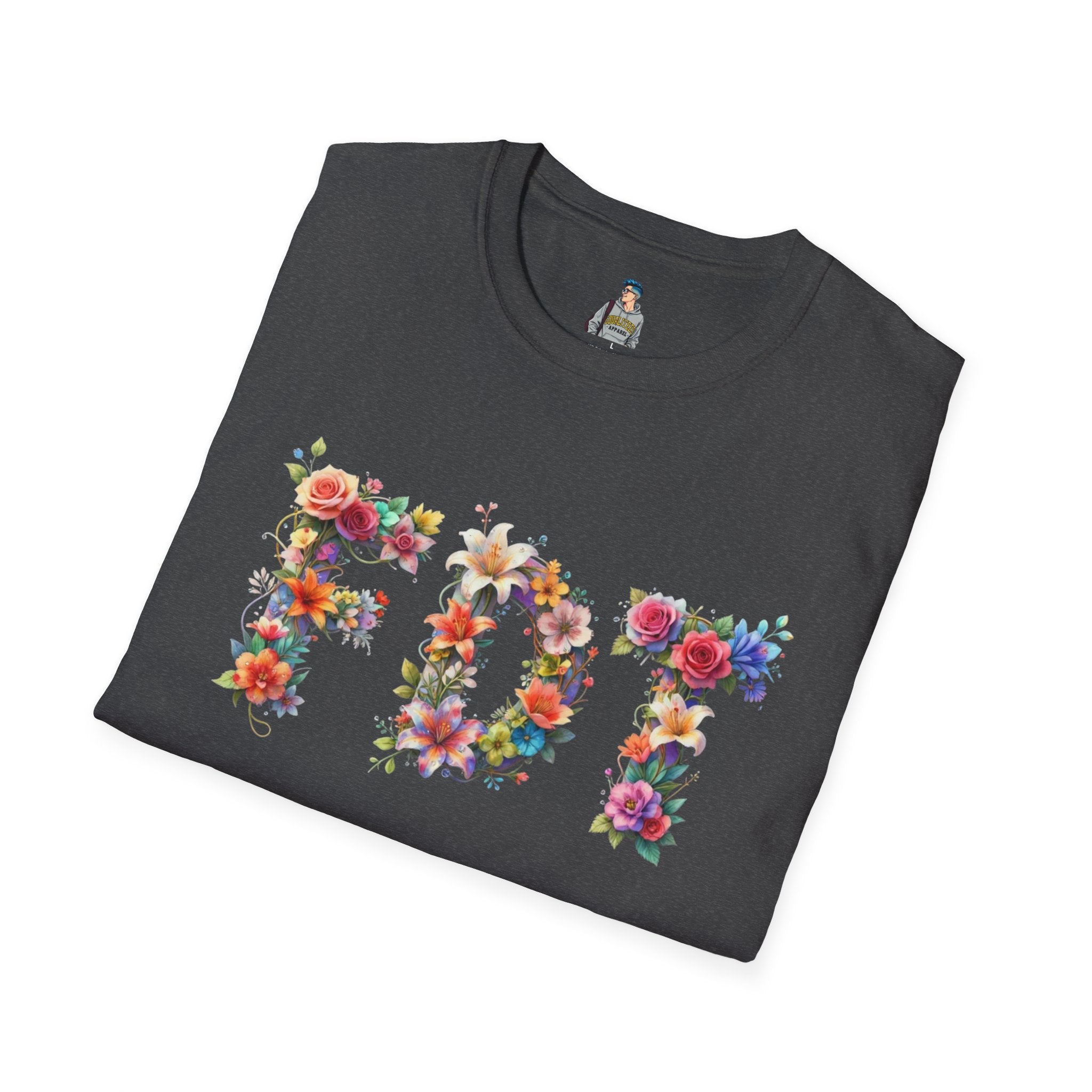 FDT Floral Letter Tee — Bold Floral Typography T-Shirt
