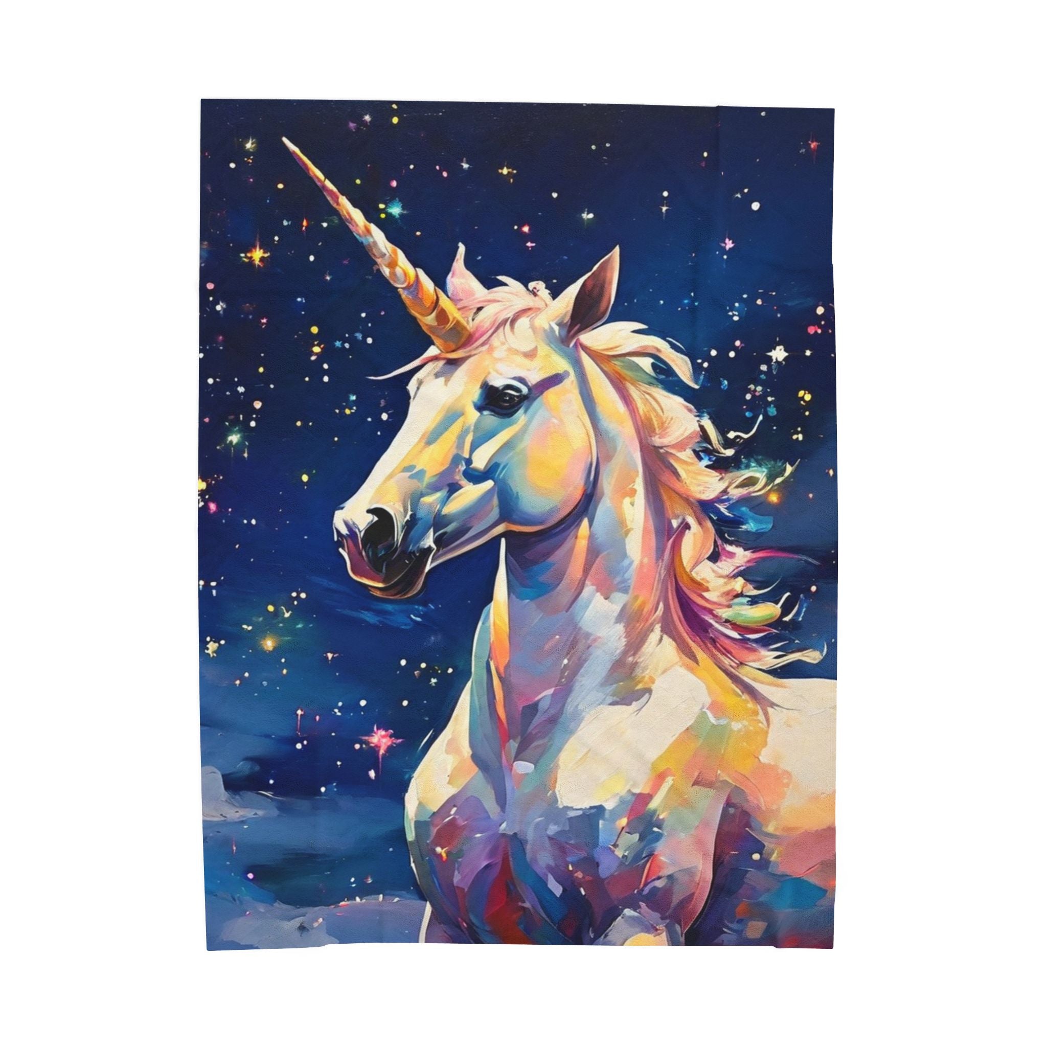 Unicorn Galaxy Velveteen Plush Blanket