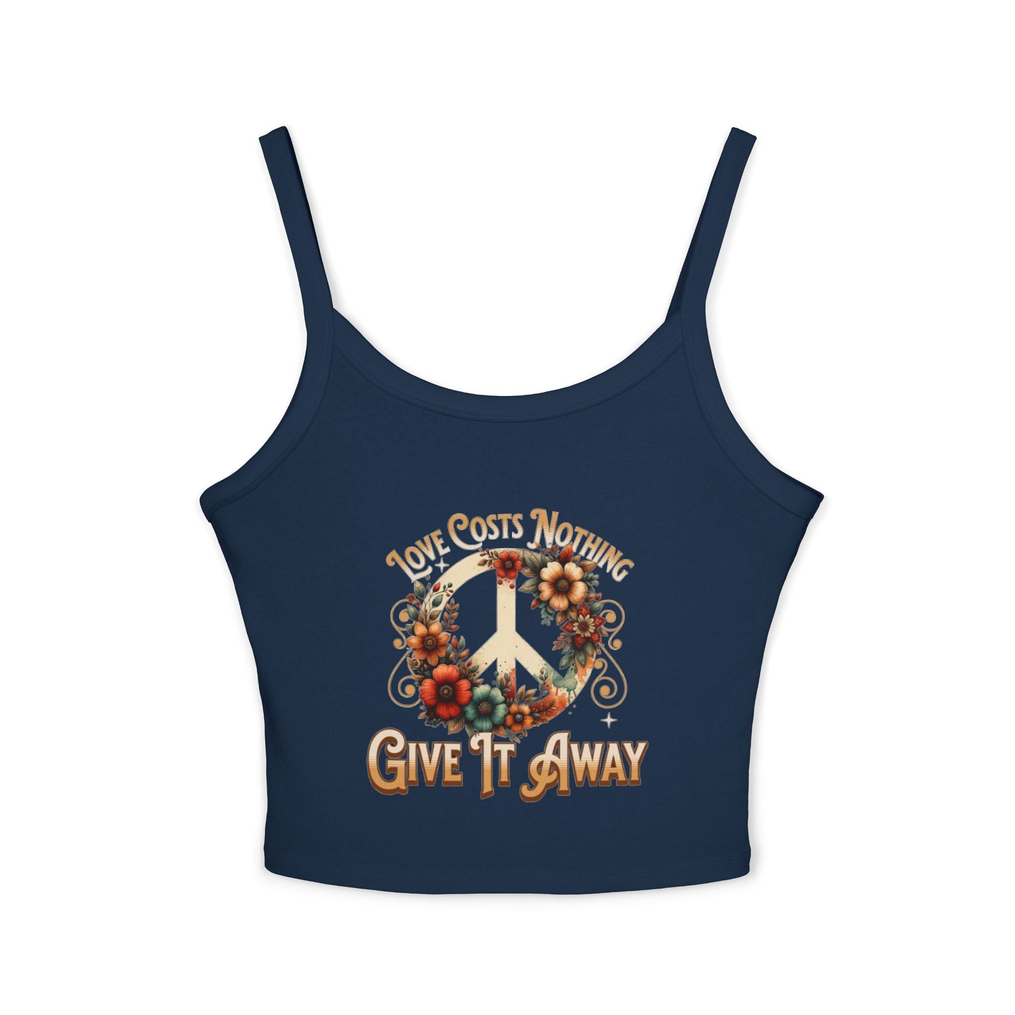 Women's Spaghetti Strap Tank Top - "Love Costs Nothing, Give It Away"