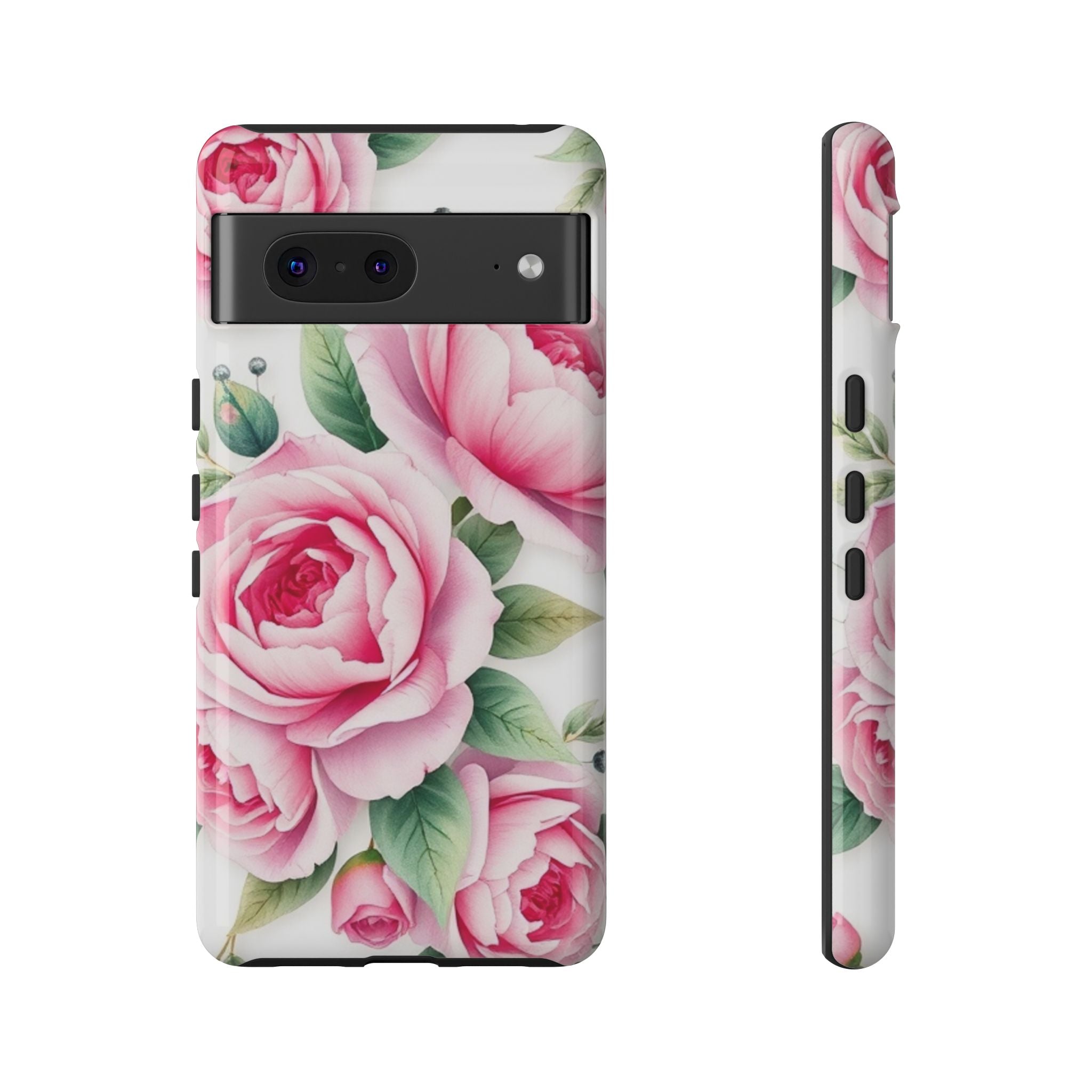 Android OR iPhone Compatible Cases - Pink Flower Design - Unique Tough Cases