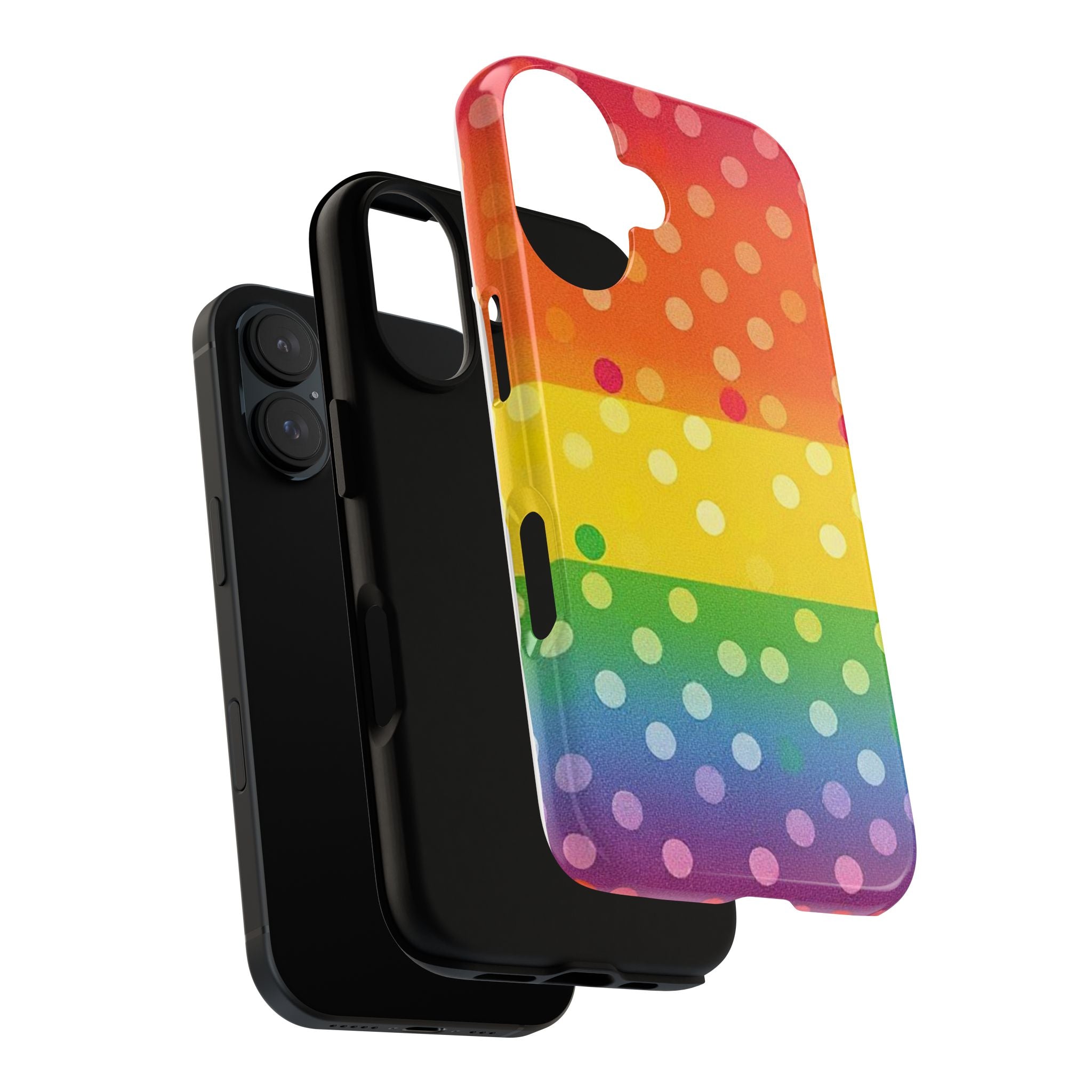 Rainbow Polka Dot Tough Phone Case for iPhone