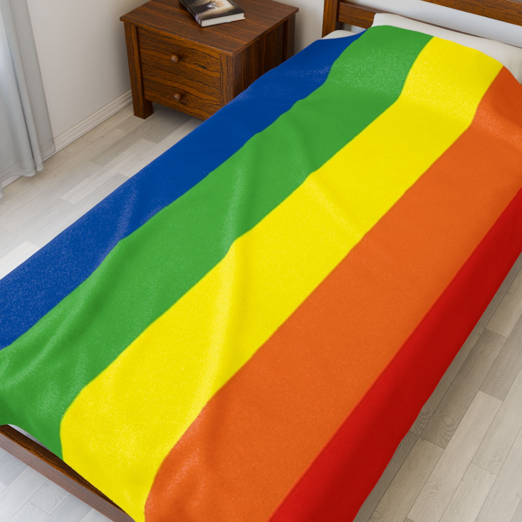 Rainbow Pride Flag Velveteen Plush Blanket