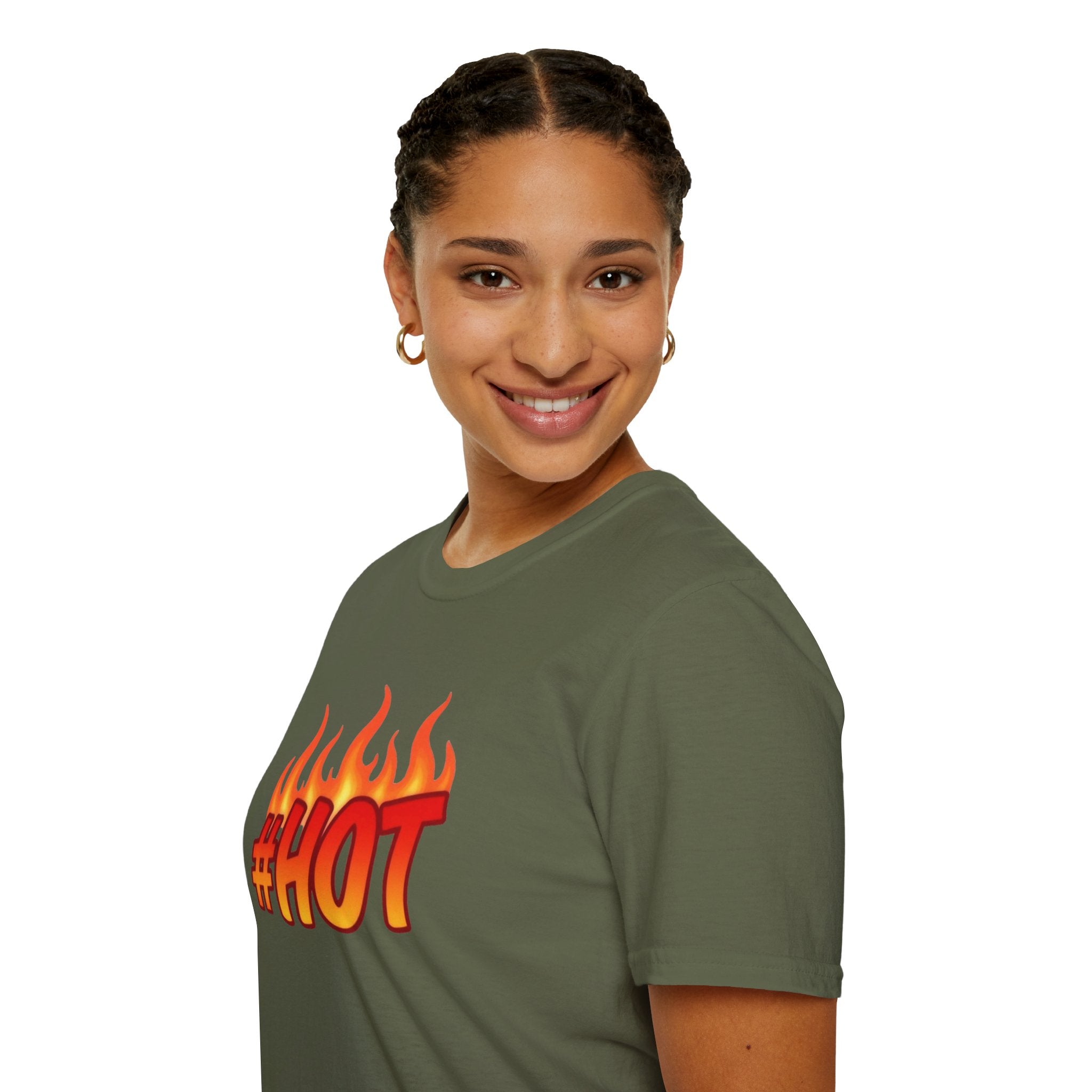 #HOT T-Shirt – Trendy Hashtag Fire Design