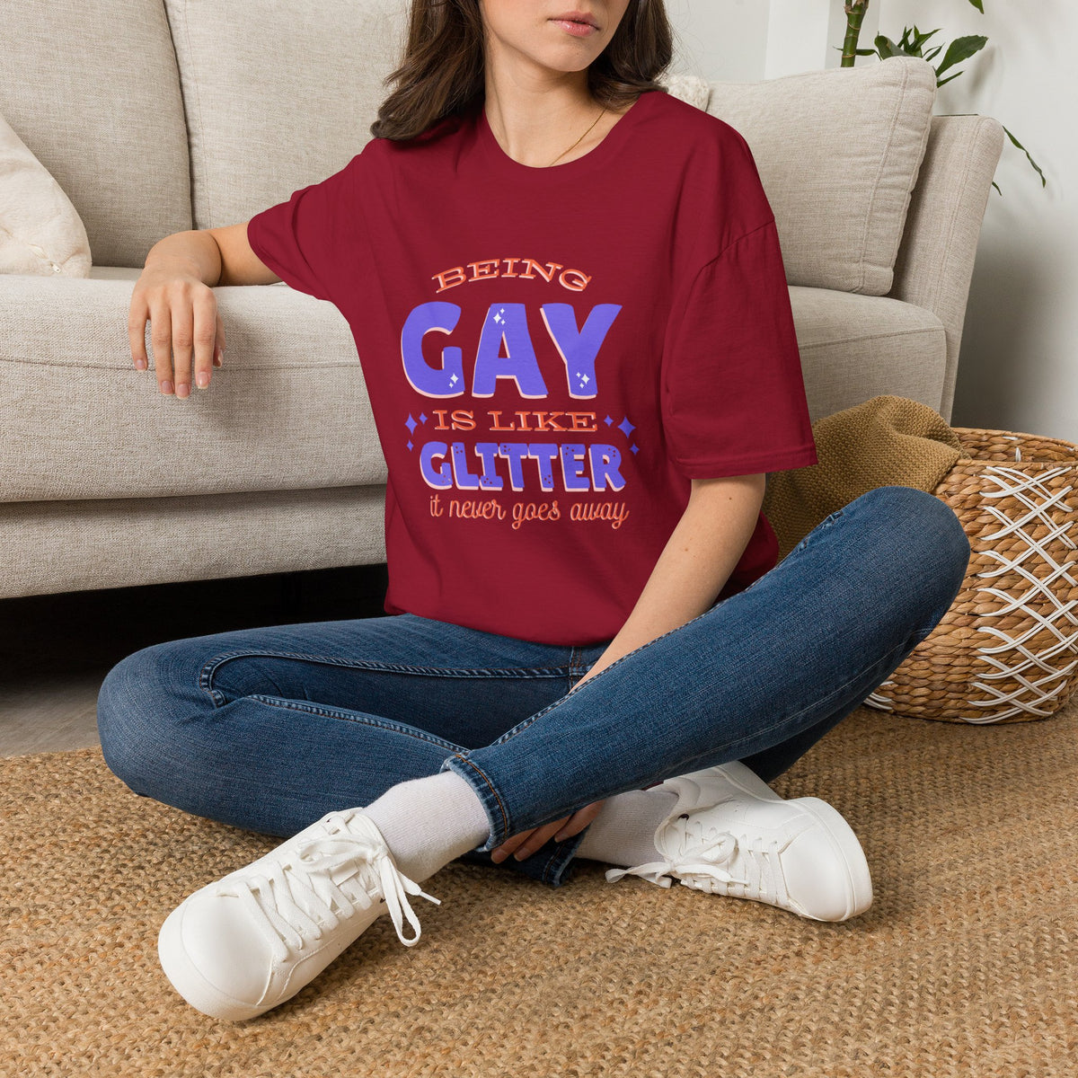 Being Gay Is Like Glitter Pride Tree Las Vegas T-Shirt