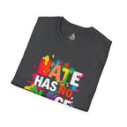 Unisex Softstyle T-Shirt - Hate Has No Place Colorful Graphic Tee