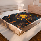 Moon and Galaxies Illistration Plush Blanket – For Comfort and Warmth