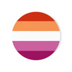 Lesbian Pride Striped Cork Coaster Set - Eco-Friendly Beverage Mat for LGBTQ+ Celebrations