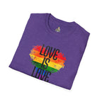 Pride Love Is Love Unisex Softstyle T-Shirt - EqualiTees.Me
