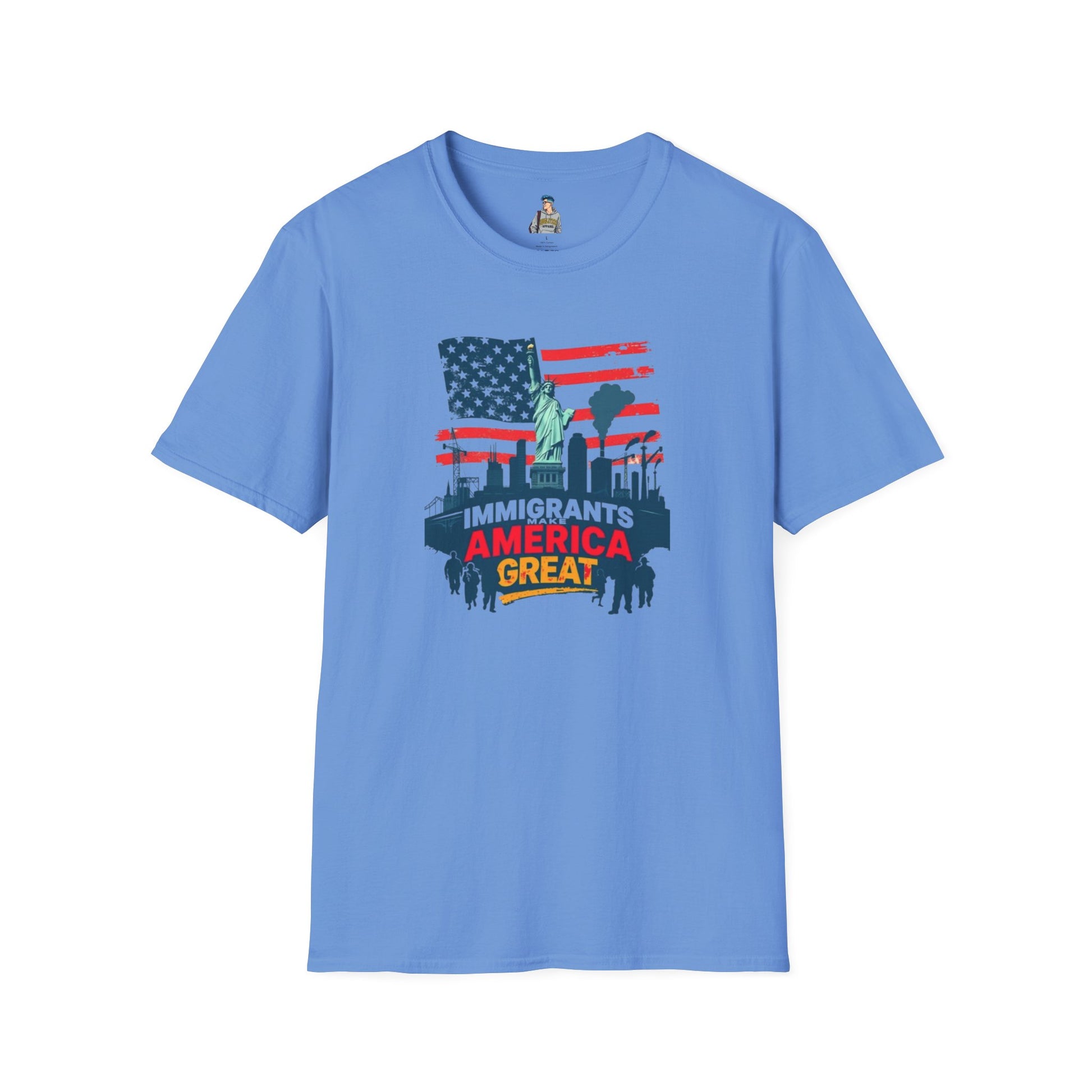 Unisex Softstyle T-Shirt - "Immigrants Make America Great" - Celebrate Diversity & Freedom
