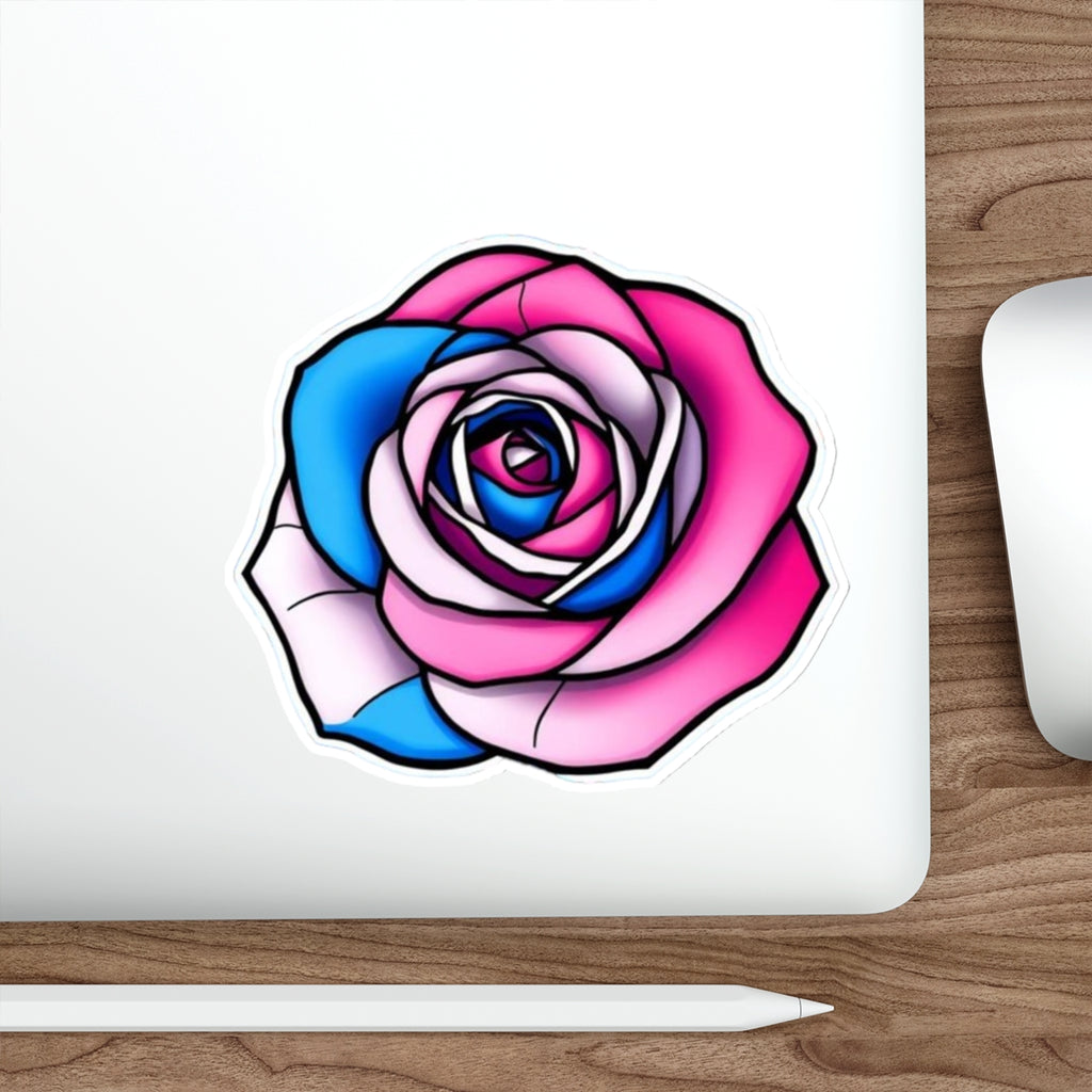 Die-Cut Stickers - Rose - Trans Colors Outlined