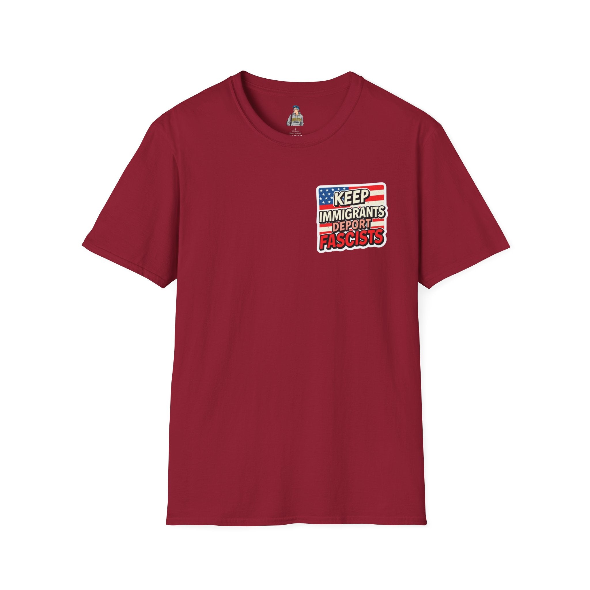 Keep Immigrants Deport Fascists Unisex Softstyle T-Shirt