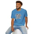 Humorous Unisex Softstyle T-Shirt - "When Did You Choose to Be Straight??"