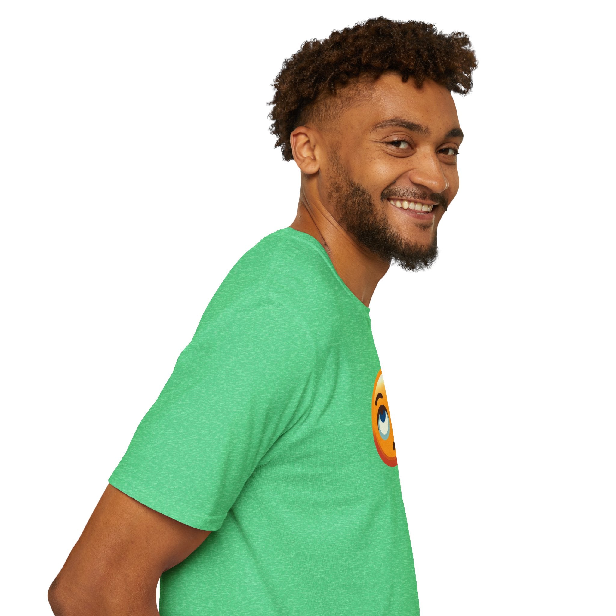 Unisex Softstyle T-Shirt with Eye Roll Emoji | Casual Graphic Tee for Everyday Humor