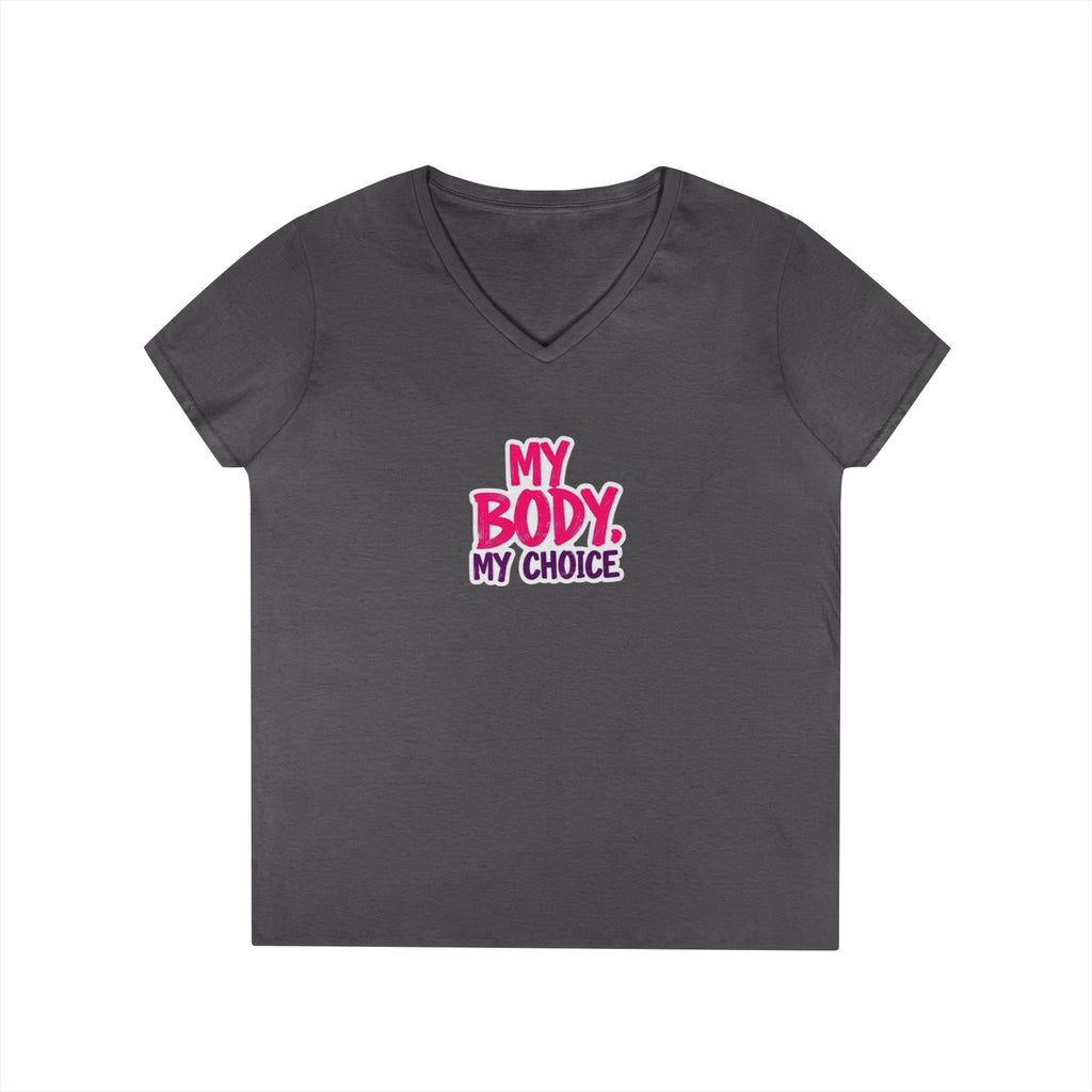 Empowerment V-Neck T-Shirt - "My Body, My Choice"