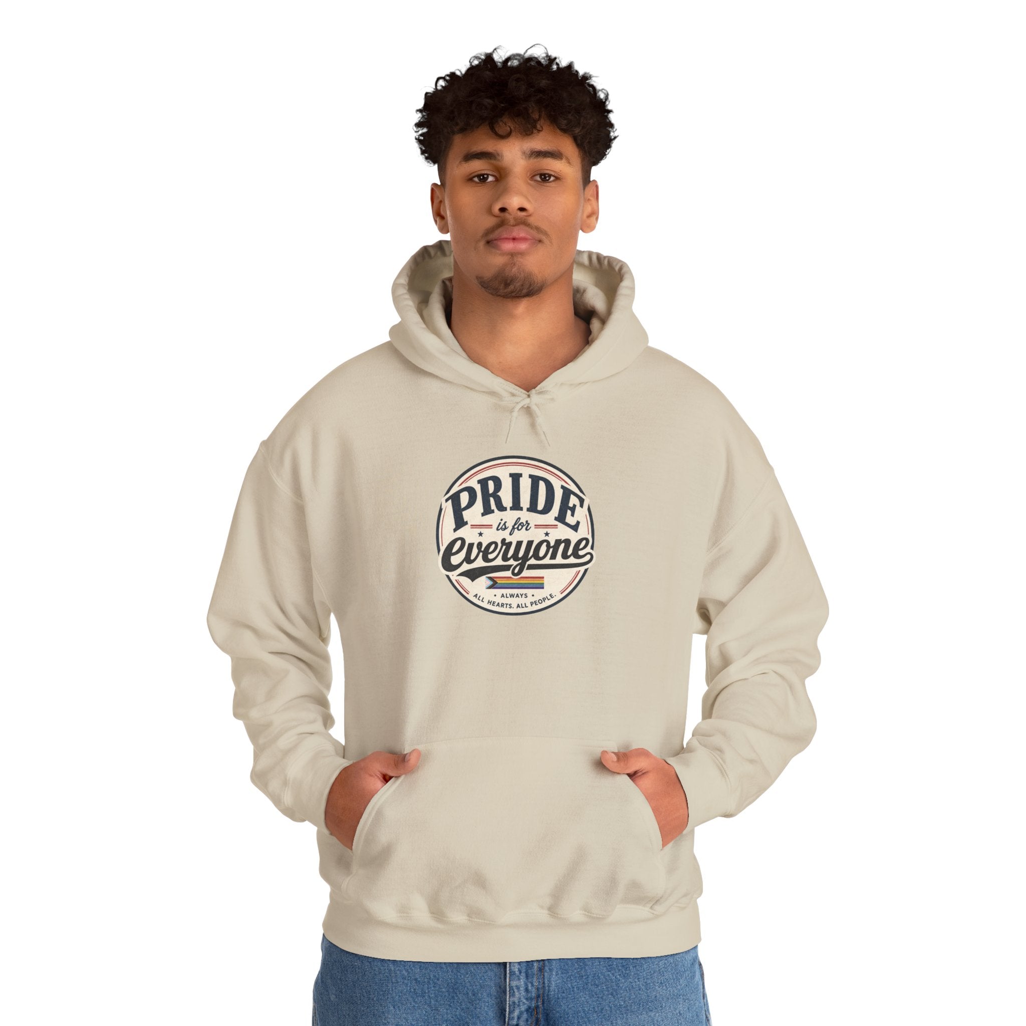 Pride Is For Everyone Pullover Hoodie — Vintage Graphic Inclusivity Sweatshirt