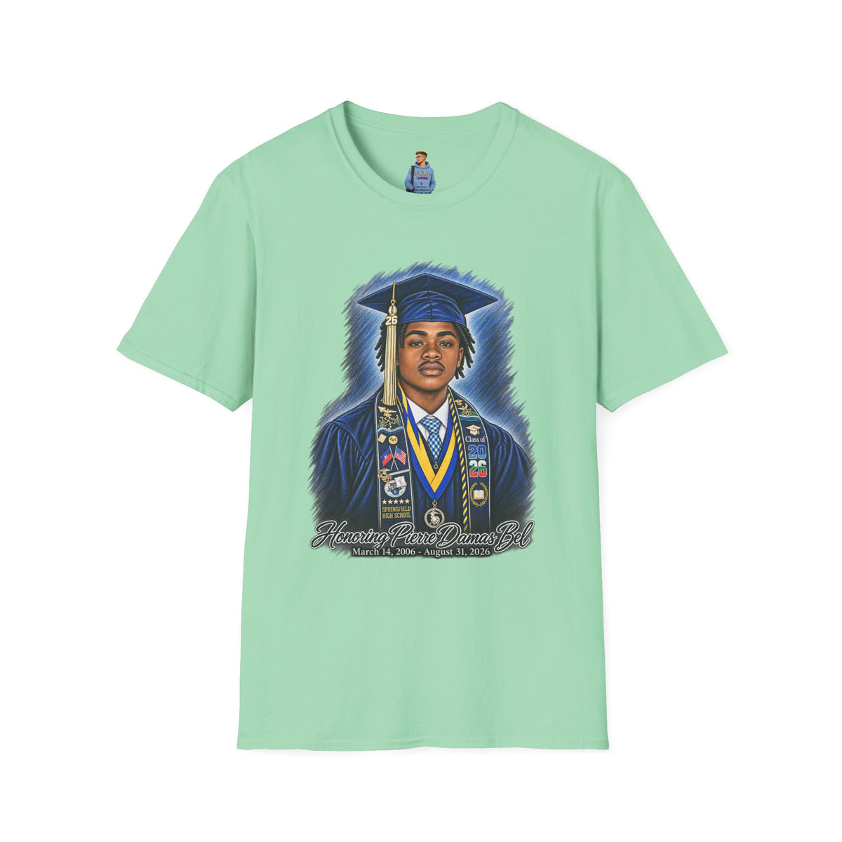 Portrait Front and Back - In Memory of Pierre Damas Bel T-Shirt