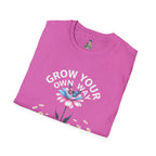 Grow Your Own Way Trans Pride Unisex T-Shirt - Floral Design for Garden Lovers