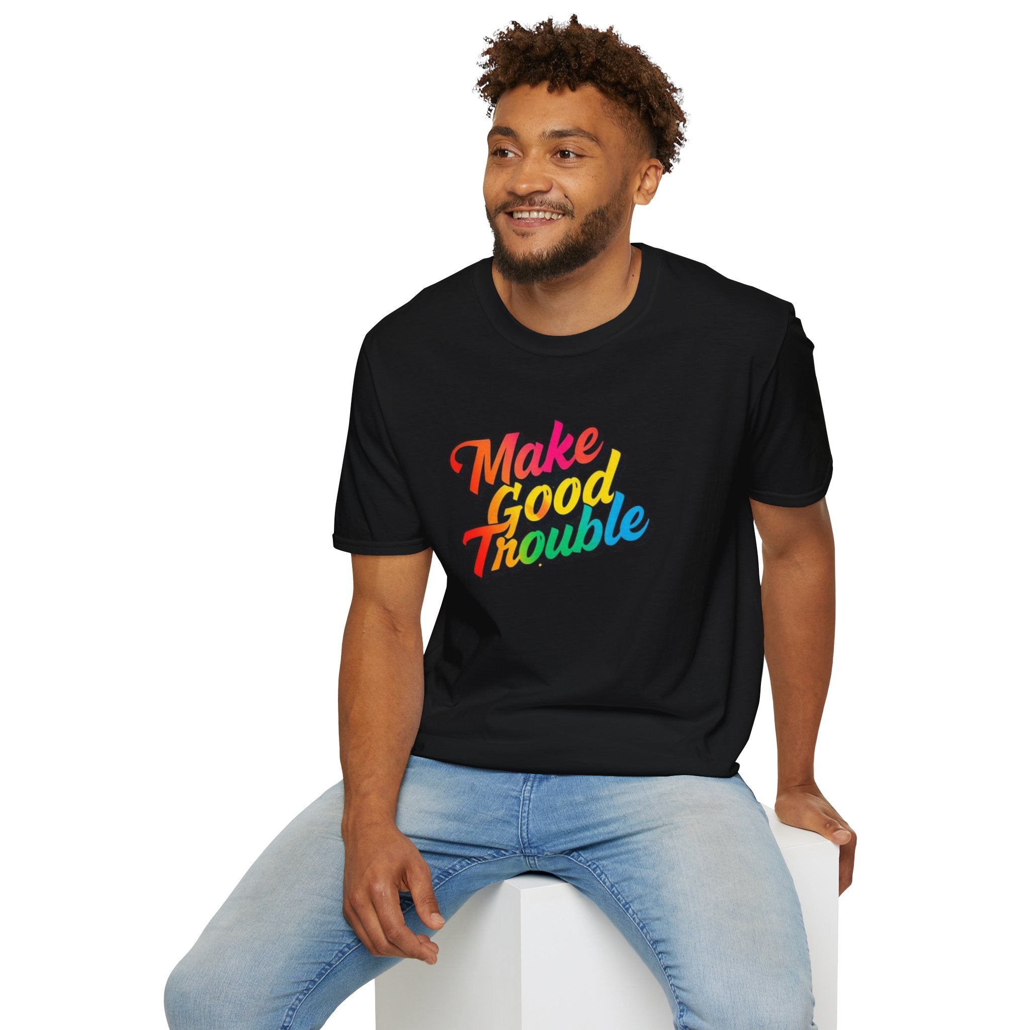 Make Good Trouble' Rainbow T-Shirt