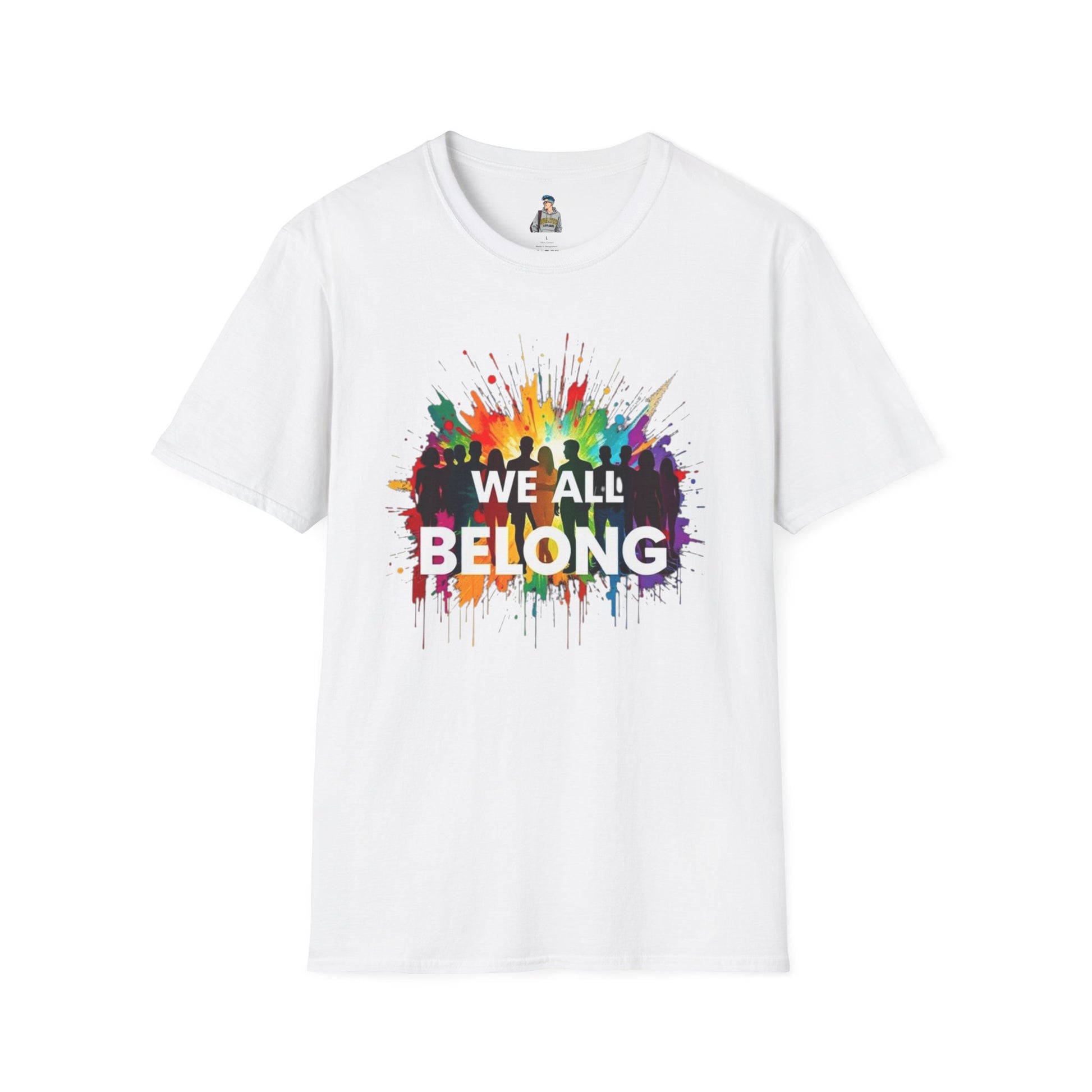 We All Belong Unisex Softstyle T-Shirt - Colorful Pride Tee