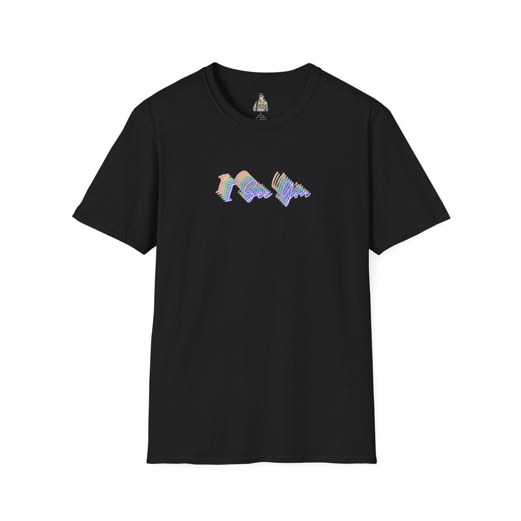 I See You Unisex Softstyle T-Shirt - Colorful Wave Design for LGBTQ+ Visibility