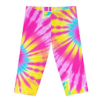 Vibrant Tie-Dye Capri Leggings for Women - Perfect for Festivals & Summer Wear